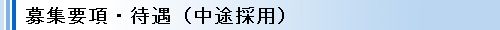 募集要項・待遇(中途採用)